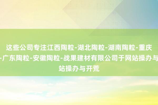 这些公司专注江西陶粒-湖北陶粒-湖南陶粒-重庆陶粒-广东陶粒-安徽陶粒-战果建材有限公司于网站操办与开荒